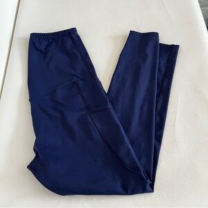Poshdivah Maternity Legging Size Medium Navy Blue Side Pockets Stretchy